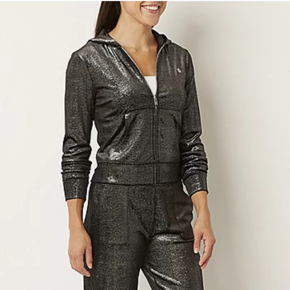 Juicy Couture metallic velour full‎ zip jacket. Worn once